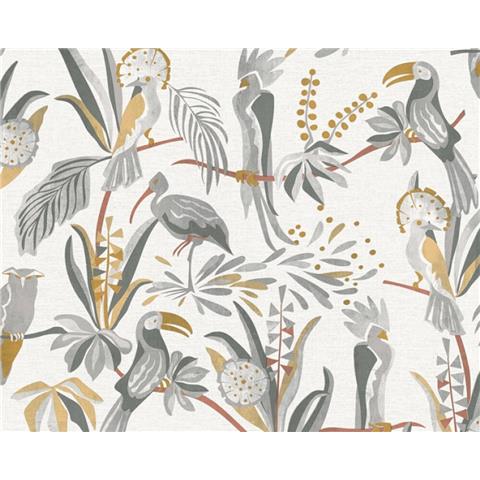 Turnowsky Jungle Floral Wallpaper 38898-4 White/Grey