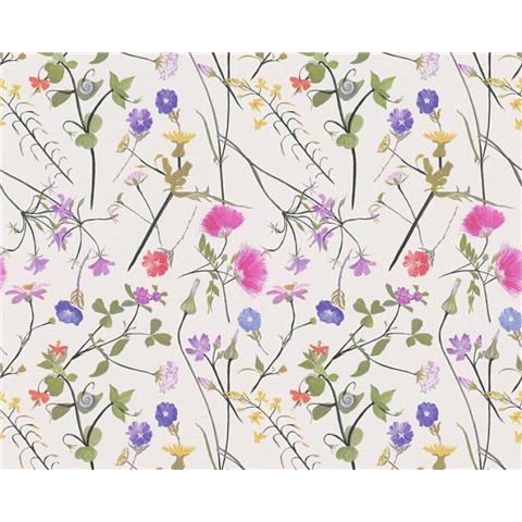 Turnowsky Country Diary Floral Wallpaper 38901-1 White/Multi