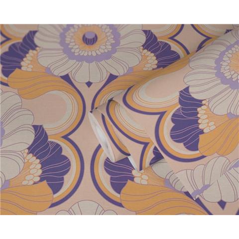 AS CREATIONS RETRO CHIC Floral WALLPAPER 395303 Pink/Purple