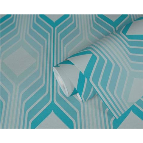 AS CREATIONS RETRO CHIC Graphics WALLPAPER 395321 Blue/White
