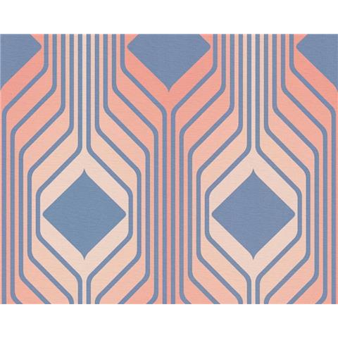 AS CREATIONS RETRO CHIC Graphics WALLPAPER 395322 Blue/Pink