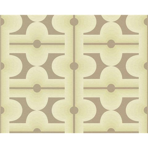 AS CREATIONS RETRO CHIC Graphics WALLPAPER 395333 Brown/Green