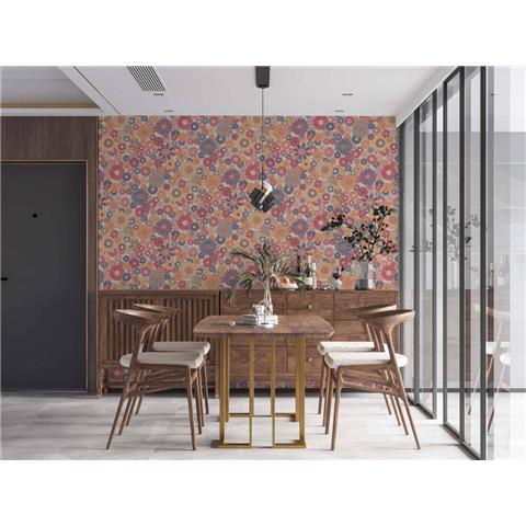 AS CREATIONS RETRO CHIC FLORAL WALLPAPER 395354 Multi/Red