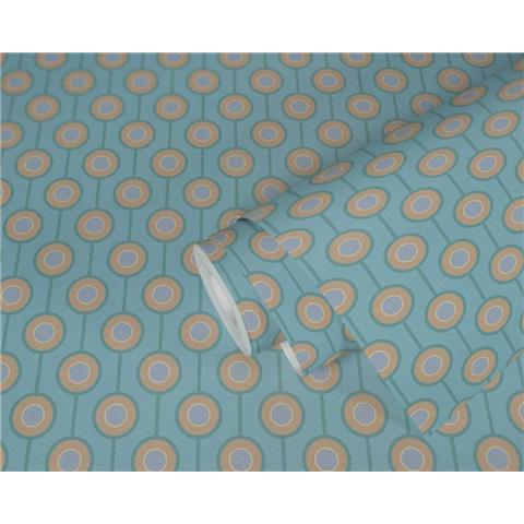 AS CREATIONS RETRO CHIC Graphics WALLPAPER 395374 Blue/Beige