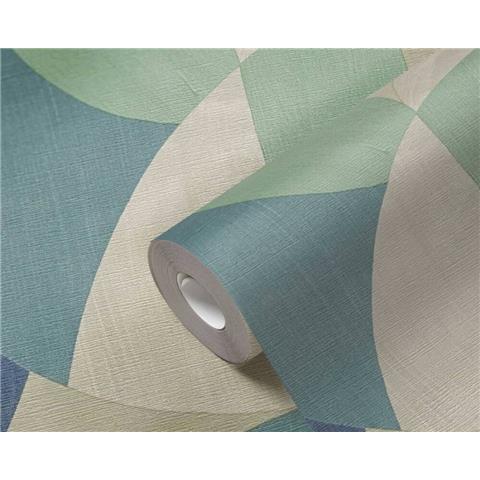 AS Creations French Affair Retro Style Abstract Wallpaper 399322 Blue/Cream/Green