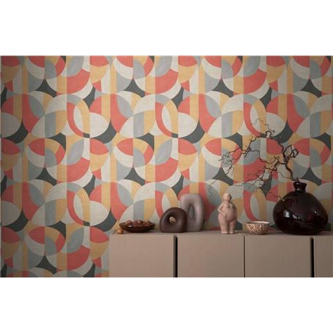 AS Creations French Affair Retro Style Abstract Wallpaper 399323 Red/Grey/Cream