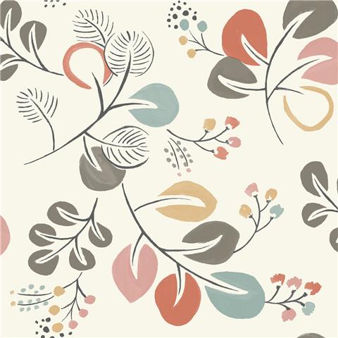 A Street Prints Hannah Wallpaper Jonah Floral 25122 Red/Pink