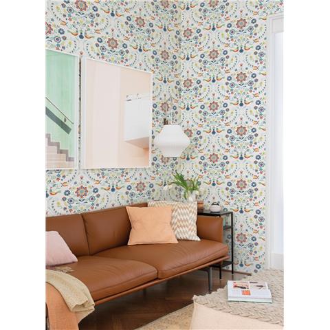 A Street Prints Hannah Wallpaper Britt Floral 26512 Red/Blue