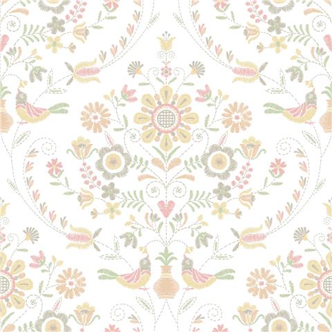 A Street Prints Hannah Wallpaper Britt Floral 26514 Peach