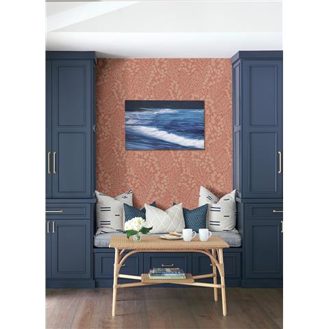 A Street Prints Hannah Wallpaper Elin Branch 26516 Coral