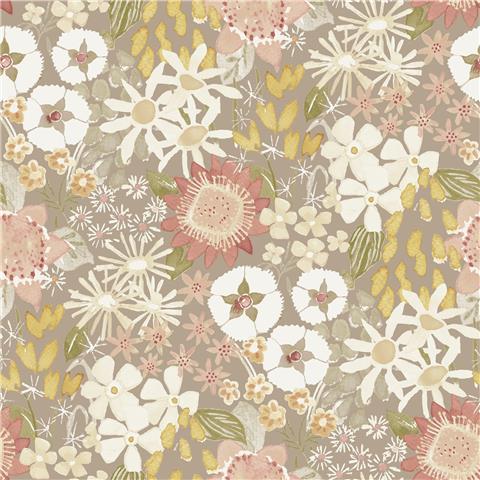 A Street Prints Hannah Wallpaper Karina Floral 26521 Natural/Pink