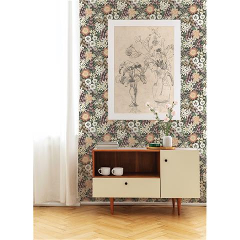 A Street Prints Hannah Wallpaper Karina Floral 26522 Berry