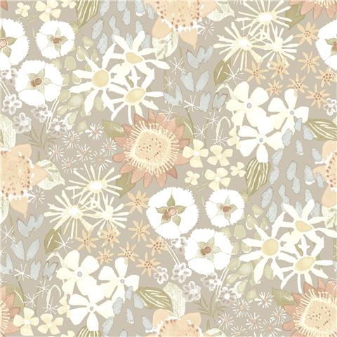 A Street Prints Hannah Wallpaper Karina Floral 26523 Grey/Beige