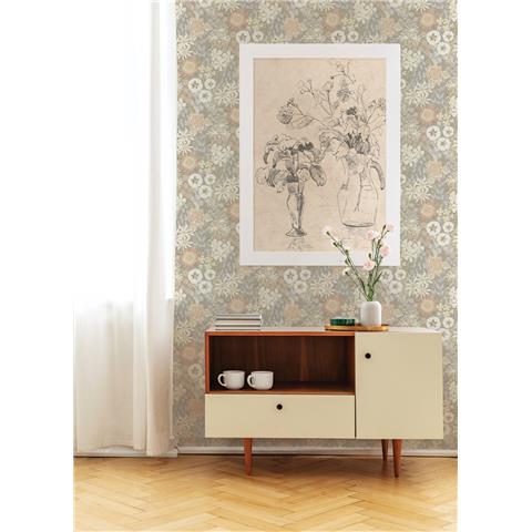 A Street Prints Hannah Wallpaper Karina Floral 26523 Grey/Beige