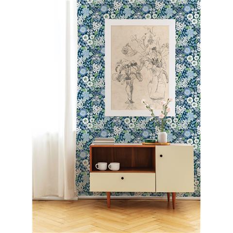 A Street Prints Hannah Wallpaper Karina Floral 26524 Blue