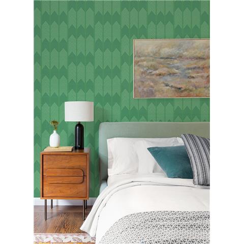 A Street Prints Hannah Wallpaper Nyle Chevron 26525 Green/Blue