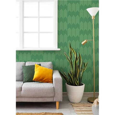 A Street Prints Hannah Wallpaper Nyle Chevron 26525 Green/Blue