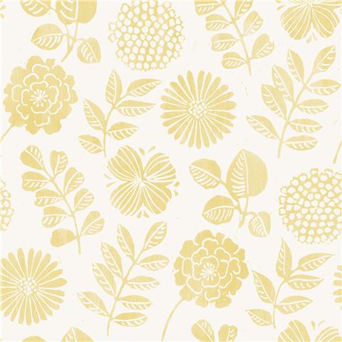 A Street Prints Hannah Wallpaper Inge Floral 26530 Ochre