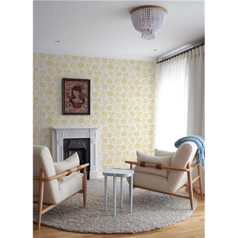 A Street Prints Hannah Wallpaper Inge Floral 26530 Ochre