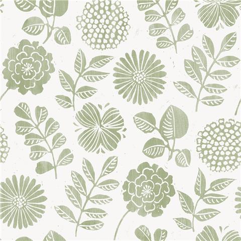 A Street Prints Hannah Wallpaper Inge Floral 26531 Green