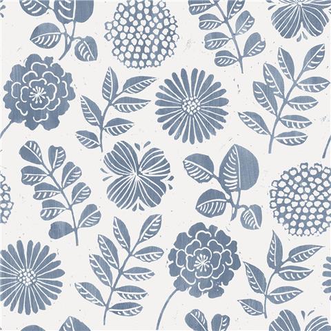 A Street Prints Hannah Wallpaper Inge Floral 26532 Blue