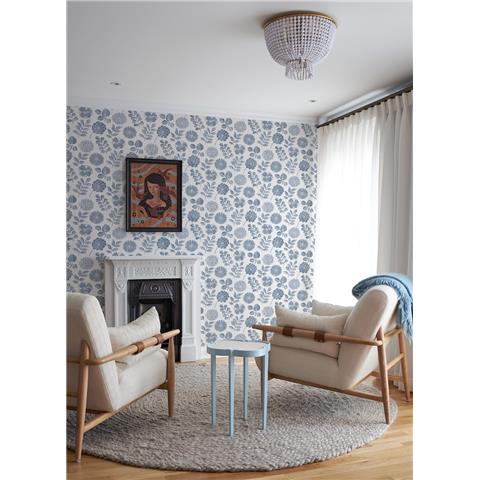 A Street Prints Hannah Wallpaper Inge Floral 26532 Blue