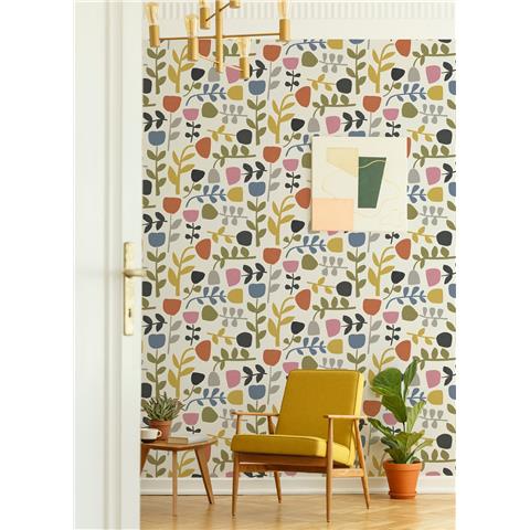 A Street Prints Hannah Wallpaper Juni Scandi 26538 Pink/Orange