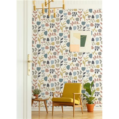 A Street Prints Hannah Wallpaper Juni Scandi 26539 Blue/Pink