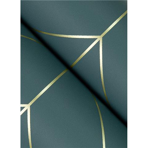 A Street Prints Hannah Wallpaper Sander Geo 26546 Green/Gold