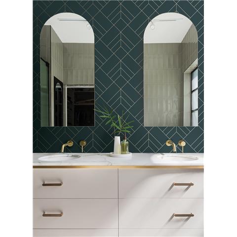 A Street Prints Hannah Wallpaper Sander Geo 26546 Green/Gold