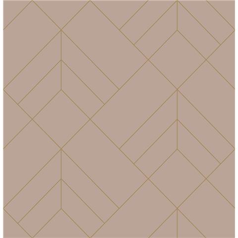 A Street Prints Hannah Wallpaper Sander Geo 26548 Blush/Gold