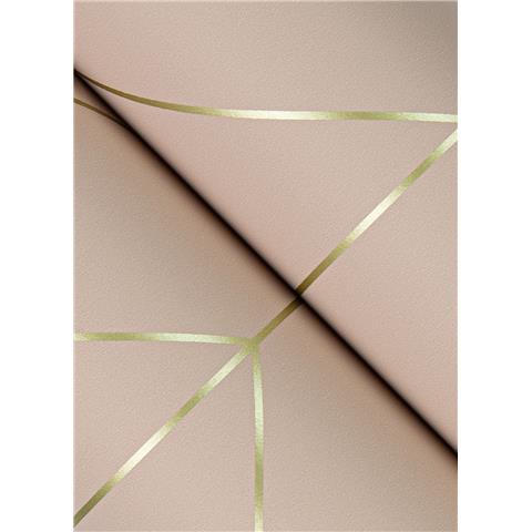 A Street Prints Hannah Wallpaper Sander Geo 26548 Blush/Gold