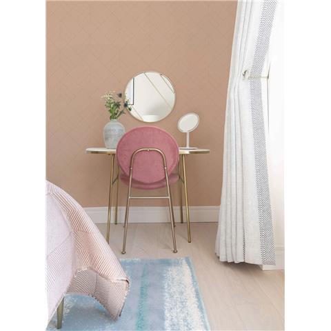 A Street Prints Hannah Wallpaper Sander Geo 26548 Blush/Gold