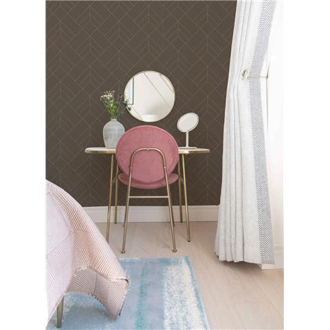 A Street Prints Hannah Wallpaper Sander Geo 26549 Brown/Gold