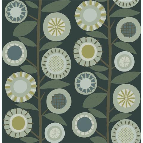 A Street Prints Hannah Wallpaper Sisu Scandi Floral 26551 Forest