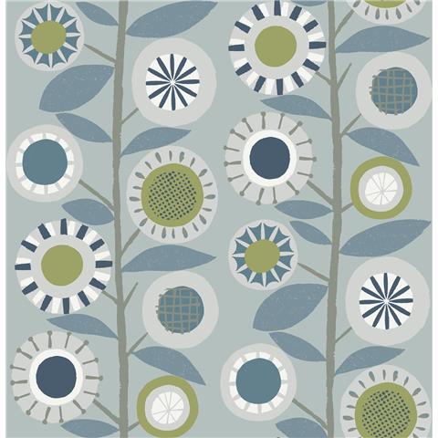 A Street Prints Hannah Wallpaper Sisu Scandi Floral 26554 Blue