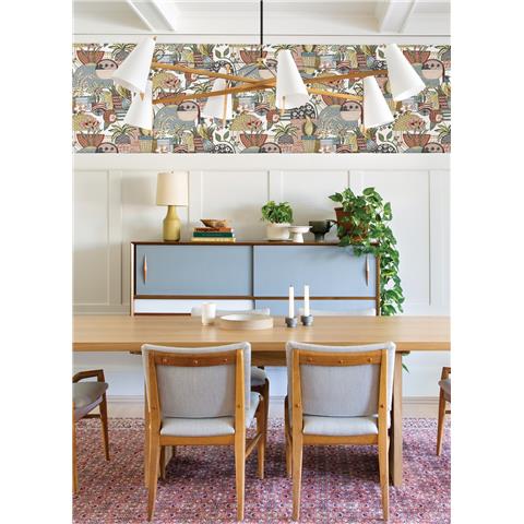 A Street Prints Hannah Wallpaper Fika 26556 Coral/Blue