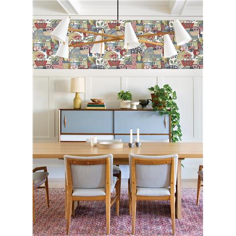 A Street Prints Hannah Wallpaper Fika 26557 Blue/Red