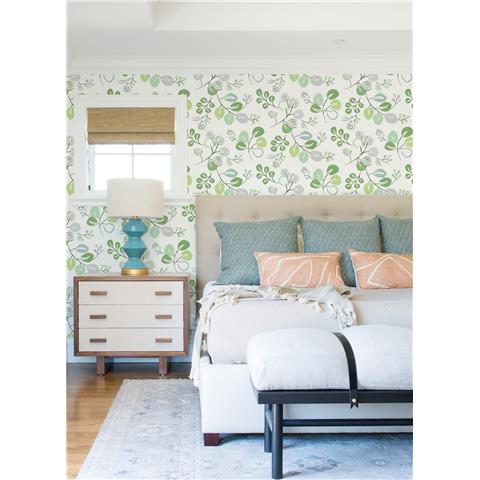 A Street Prints Hannah Wallpaper Jonah Floral 26565 green