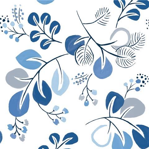 A Street Prints Hannah Wallpaper Jonah Floral 26566 Blue