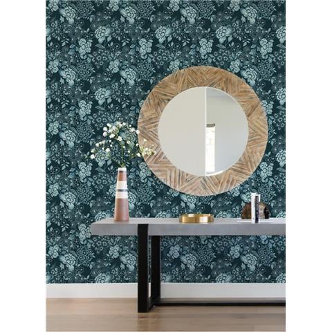 A Street Prints Happy Wallpaper Irina Floral 26300 Navy