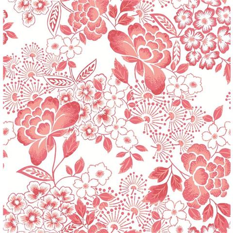 A Street Prints Happy Wallpaper Irina Floral 26301 Coral