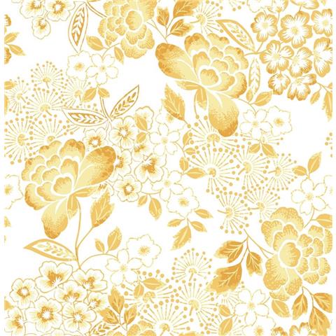 A Street Prints Happy Wallpaper Irina Floral 26302 Yellow