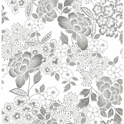 A Street Prints Happy Wallpaper Irina Floral 26303 Grey