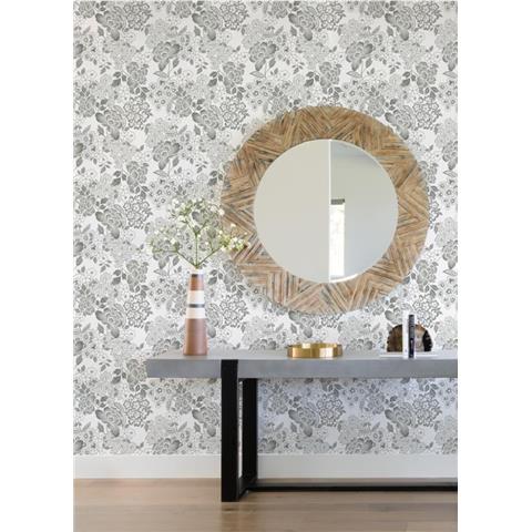 A Street Prints Happy Wallpaper Irina Floral 26303 Grey