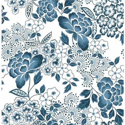 A Street Prints Happy Wallpaper Irina Floral 26304 Blue