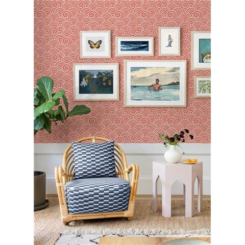 A Street Prints Happy Wallpaper Alorah Wave 26306 Coral