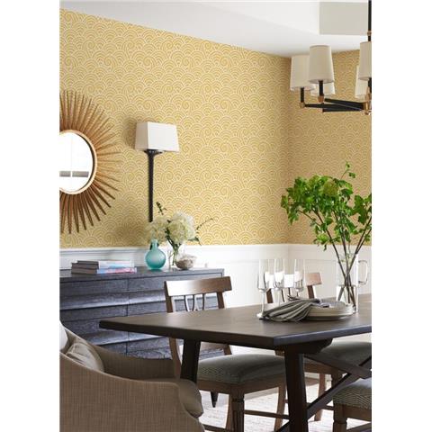 A Street Prints Happy Wallpaper Alorah Wave 26307 Yellow