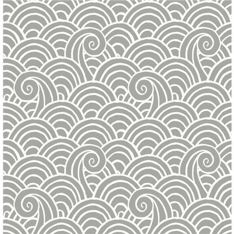 A Street Prints Happy Wallpaper Alorah Wave 26308 Grey