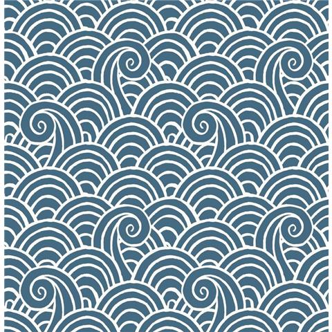 A Street Prints Happy Wallpaper Alorah Wave 26309 Blue